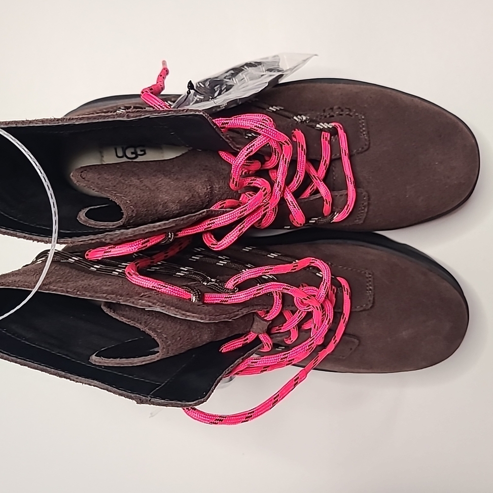UGG BRISBANE LACE-UP WATERPROOF SUEDE PLATFORM BOOTS, WOMEN US 12/ EUR 43 ~New
